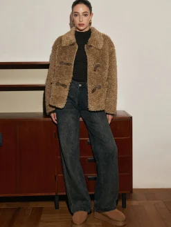 Button Lapel Teddy Jacket