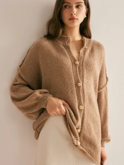 Button Loose Soft Cardigan
