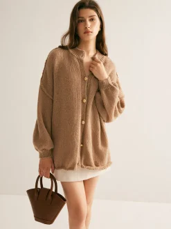 Button Loose Soft Cardigan