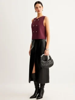 Button Petite Sweater Vest
