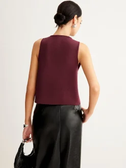 Button Petite Sweater Vest