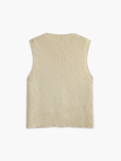 Button Pockets Sweater Vest