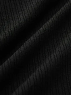 Button Ribbed Long Sleeve T-Shirt
