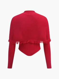 Button Tassel Sweater Co-ords