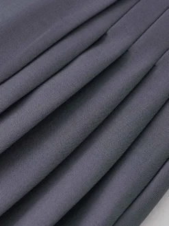 Button Zipper Pleated Suit Skirt