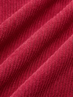 Button-Decor Corduroy Zipper Skirt