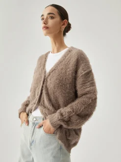 Button-down Fuzzy Cardigan
