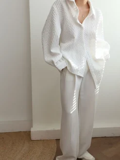 Cable Knit Oversized Shirt