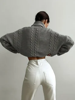 Cable Knit Turtleneck Oversized Sweater