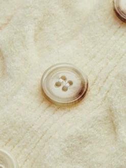 Cable Sweater With Button Scarf