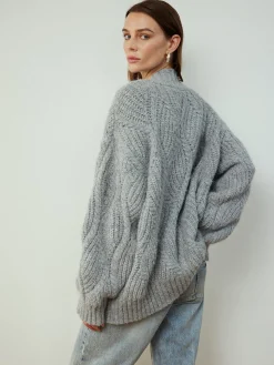 Cable-Knit Shift Button Cardigan