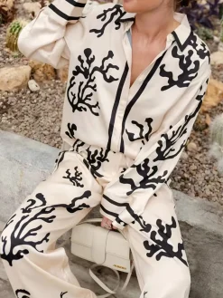 Cactus Print Oversized Pants Set