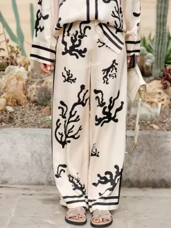 Cactus Print Oversized Pants Set