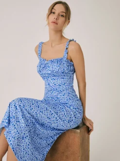 Cami Floral Bohemian Vacation Midi Dress