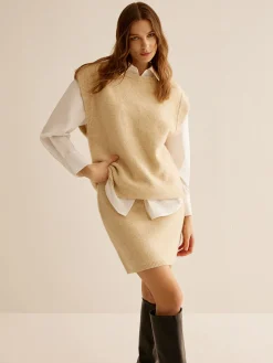 Cap Sleeve Drawstring Stretch Skirt Set