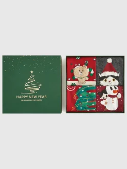 Cartoon Christmas Gift Box With Socks