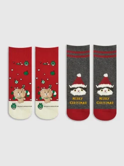 Cartoon Christmas Gift Box With Socks