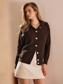 Cashmere Blend Button Cardigan