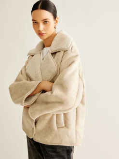 Cashmere-Blend Button Fleece Jacket