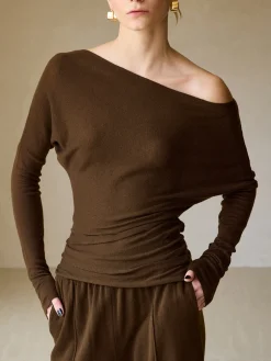 Casual Asymmetrical Neck Slim Sweater