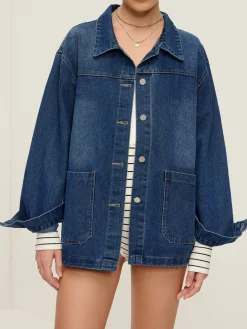 Casual Breasted Lapel Denim Jacket