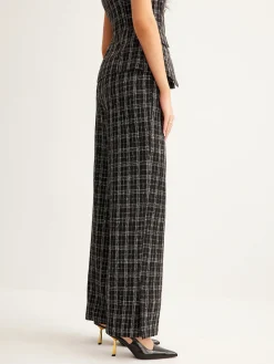 Casual Checked Tweed Pants
