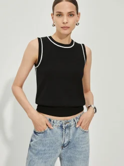 Casual Contrast Binding Tank Top