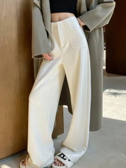 Casual Corduroy Pants Without Belt