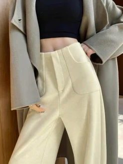 Casual Corduroy Pants Without Belt