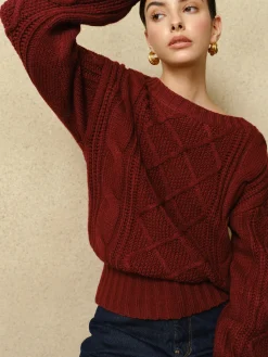 Casual Crew Neck Cable-Knit Top