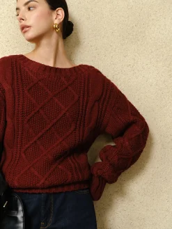Casual Crew Neck Cable-Knit Top