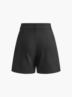 Casual Mid Waist Shorts Without Belt