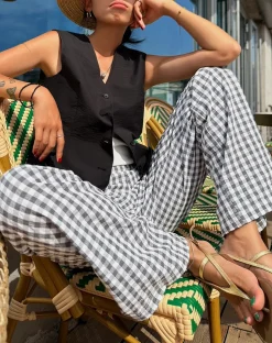 Casual Plaid Wide Leg Pants