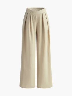 Casual Pleated Wide Leg Pants