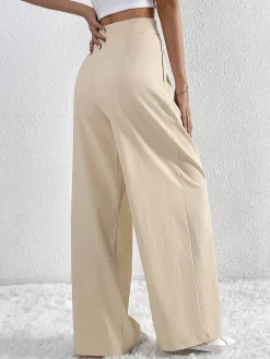 Casual Pleated Wide Leg Pants