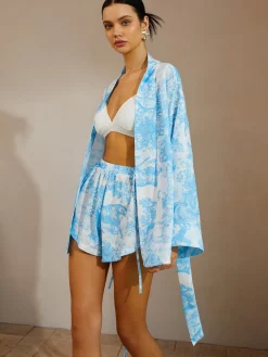 Casual Printed Shorts Set With Belt
