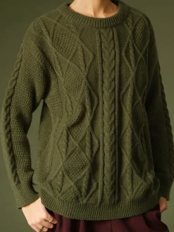Casual Round Neck Twist Sweater