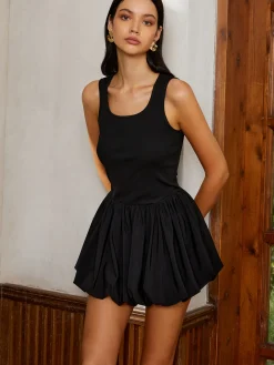 Casual Sleeveless Bubble Short Dress