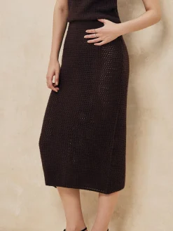 Casual Solid Sweater Skirt