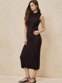 Casual Solid Sweater Skirt