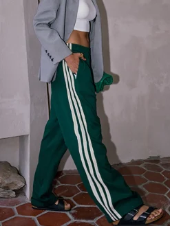 Casual Striped Patchwork Pants