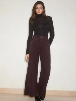 Casual Wide-Leg Denim Pants