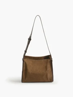 Causal Bucket Zipper Tote Bag