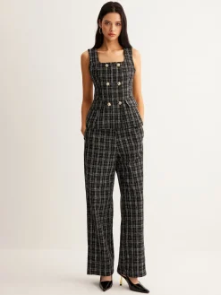 Checked Tweed Button Vest