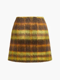 Checked Tweed Mini Skirt