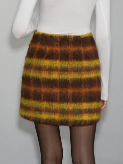 Checked Tweed Mini Skirt