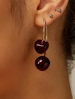 Cherry Charm Dangle Earrings