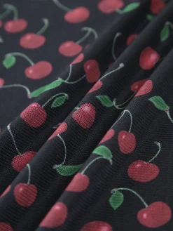 Cherry Print Cami Short Dress