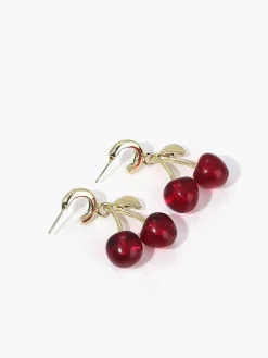 Cherry Stud Drop Earrings