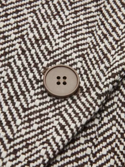 Chevron Lapel Cinched Blazer